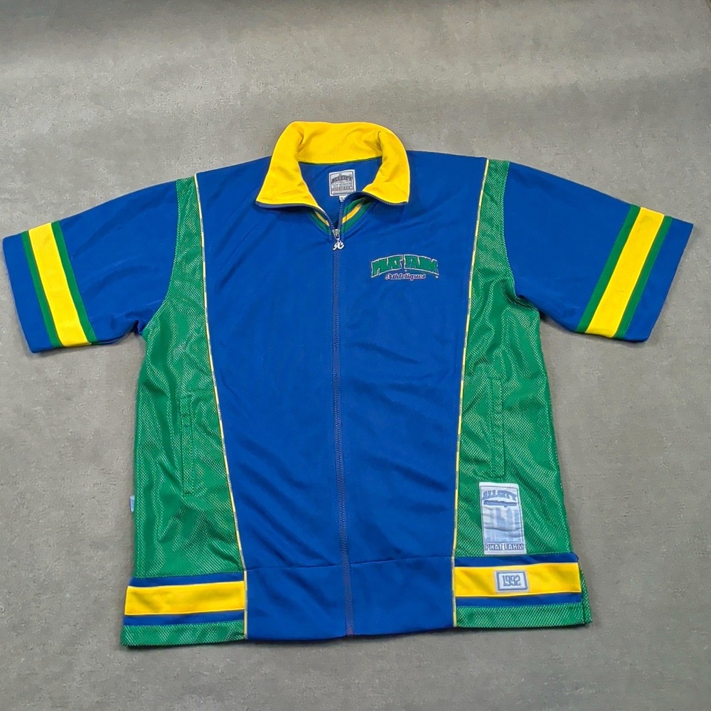 Vintage Phat Farm Track Shirt Mens XL Blue Green Yellow All City Athletiques zip